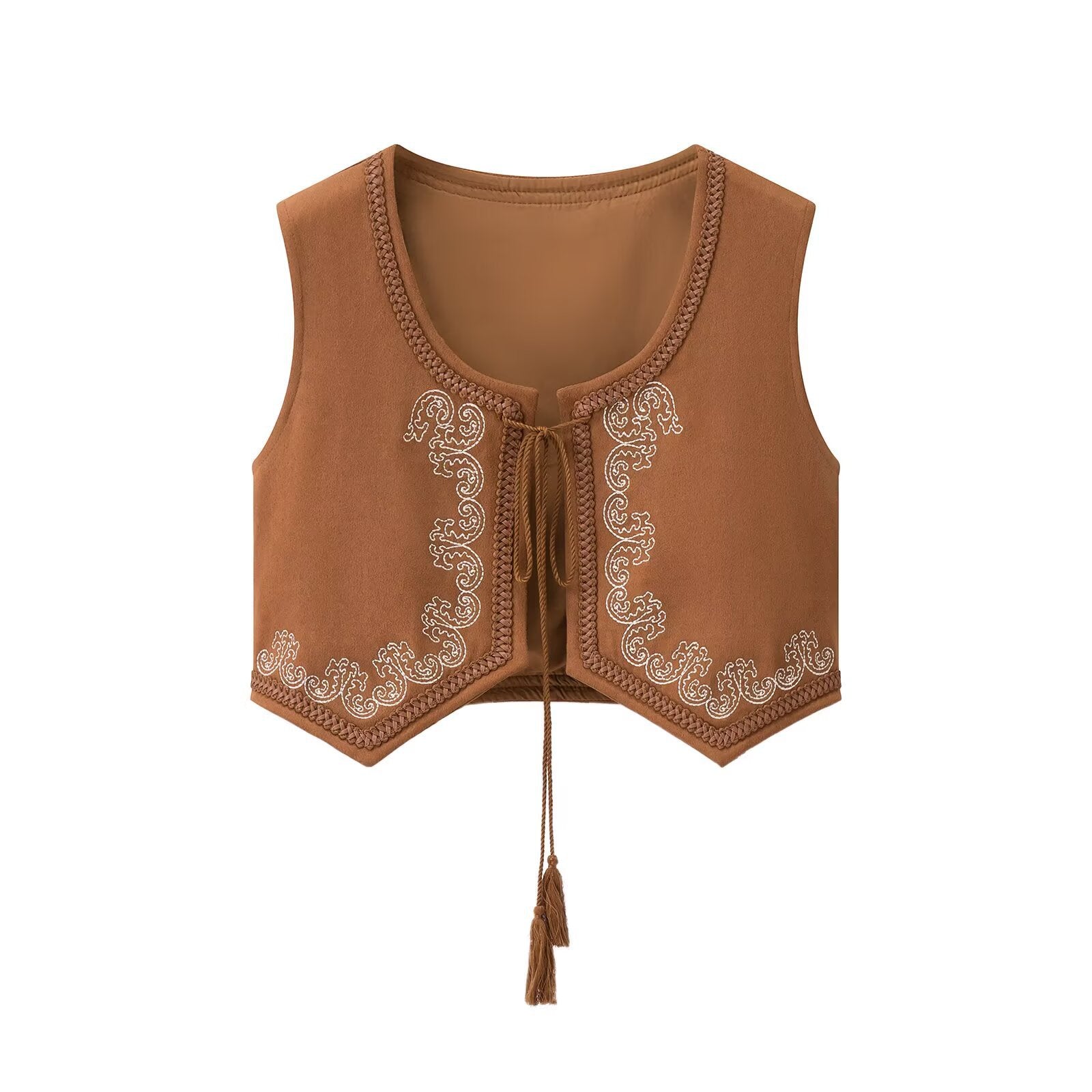 Ethnic style vest embroidery paired with outerwear cardigan