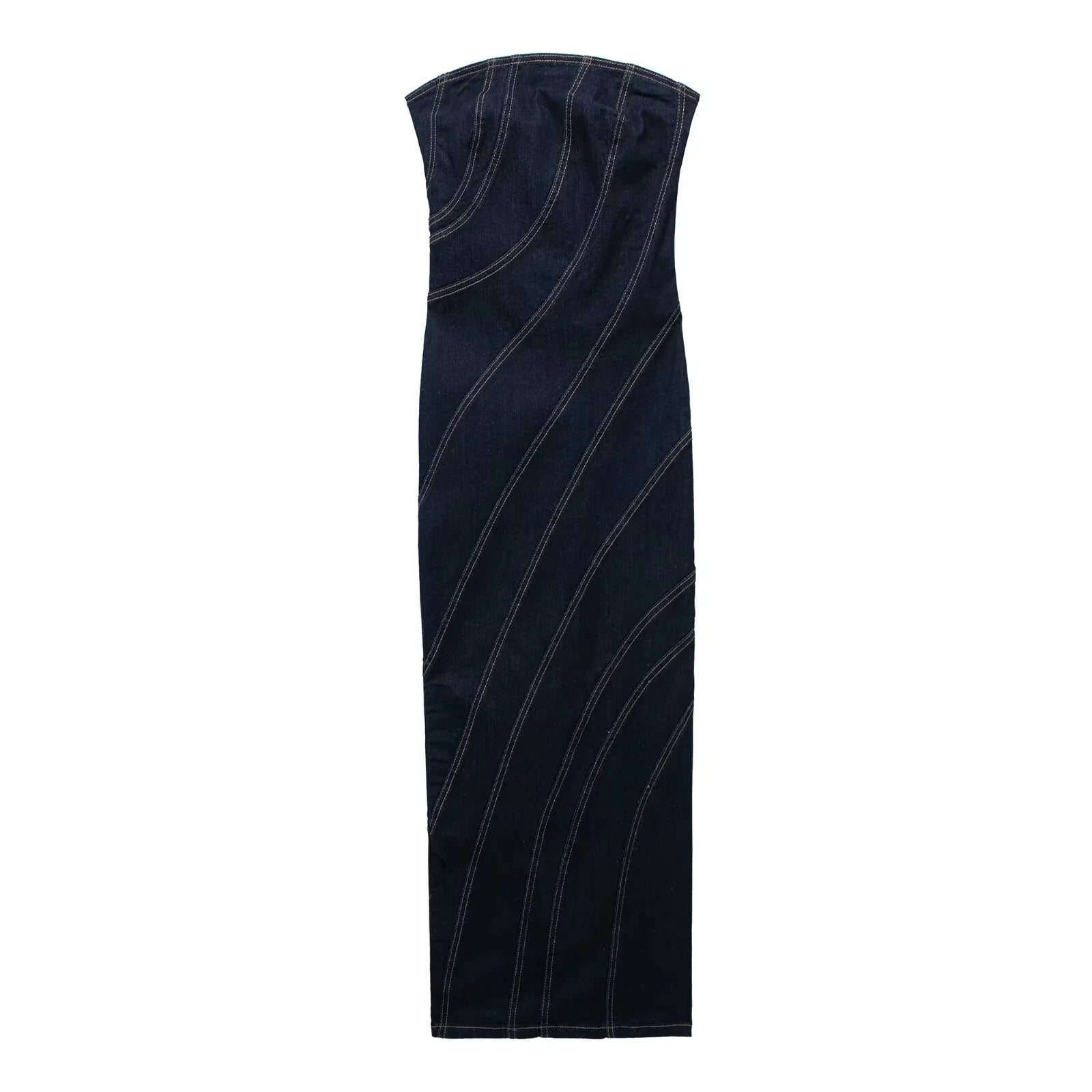 Women Off Shoulder Denim Midi Dress Vintage Bodycon Dresses For Women Sleeveless Elegant Party Dresses