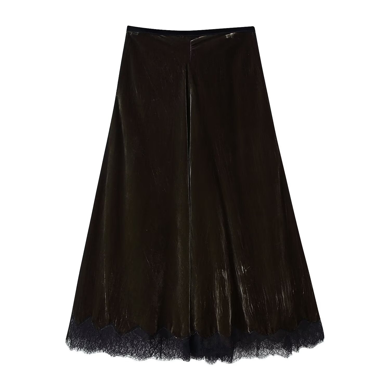 Commuter style velvet lace skirt
