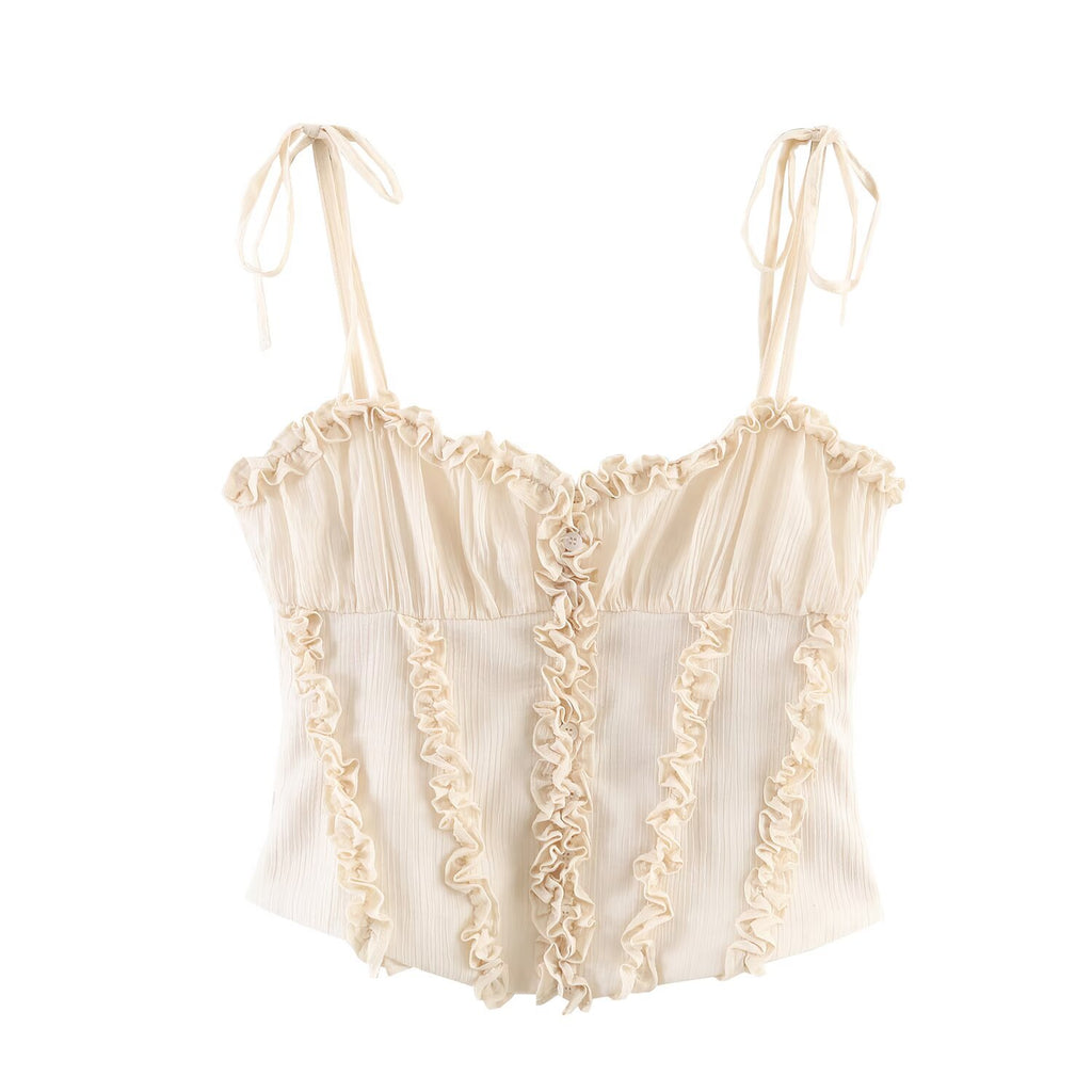 Hot girl layered decorative corset style top