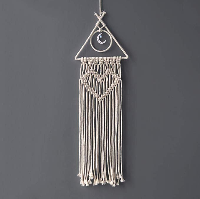 Artilady Dreamcatchers Macrame Wall Hanging - Boho Home Decoration Handmade Dream Catchers for Bedroom (Moon)