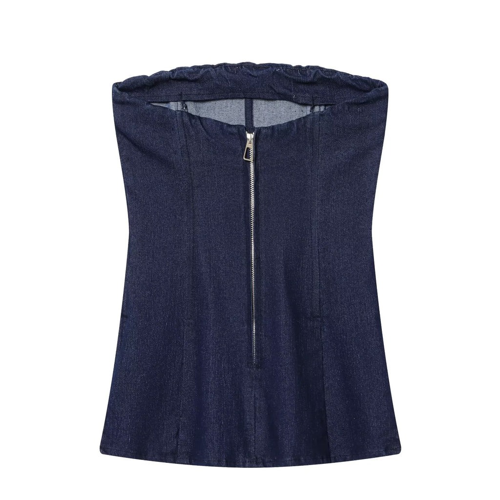 Cowboy effect tight corset style top