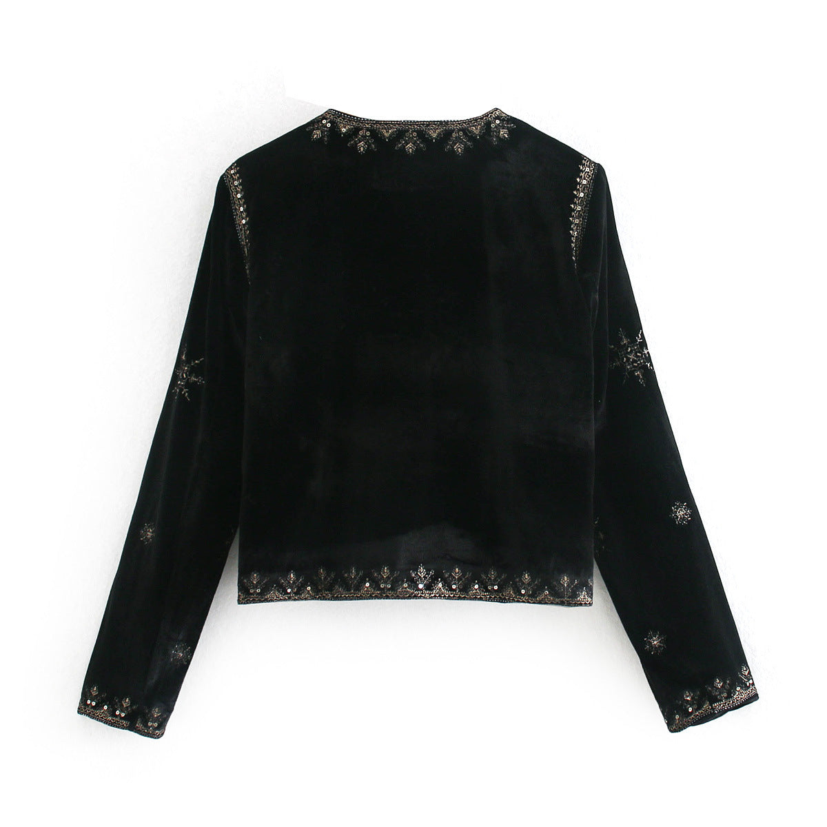 Palace style embroidered velvet jacket