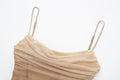 Woman Gradient Mesh Tulle Sling MidiLong Dress Fashion Sleeveless Vintage Summer Causal Elegant Slim Dresses