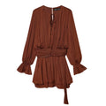 Commuting style waist tied dress