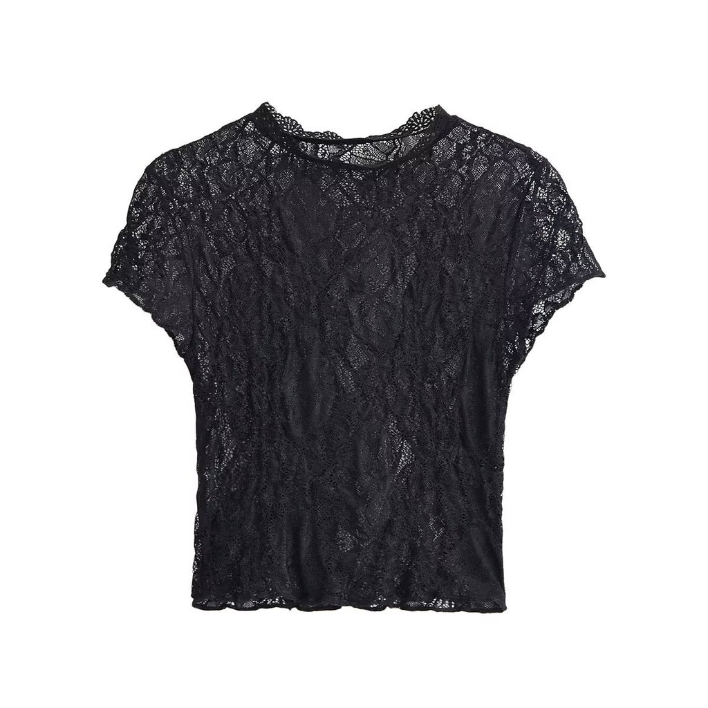 Pure Desire Style Lace Translucent Top