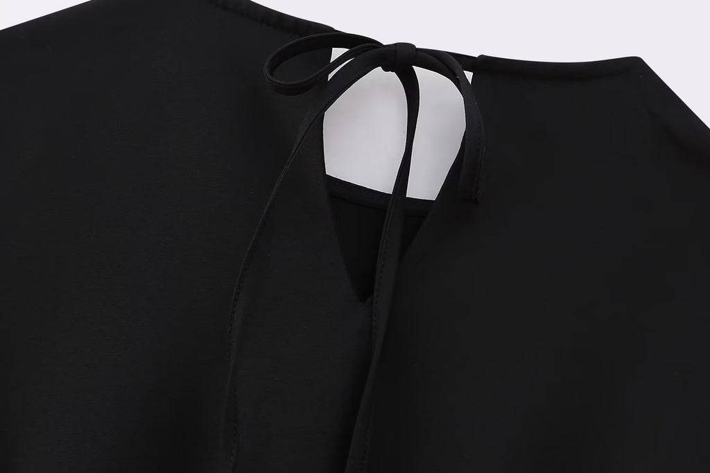 Fashion Embroidery Women Mini Dress Flare Sleeve High Waist Casual Party Robe Female Black Dresses Autumn