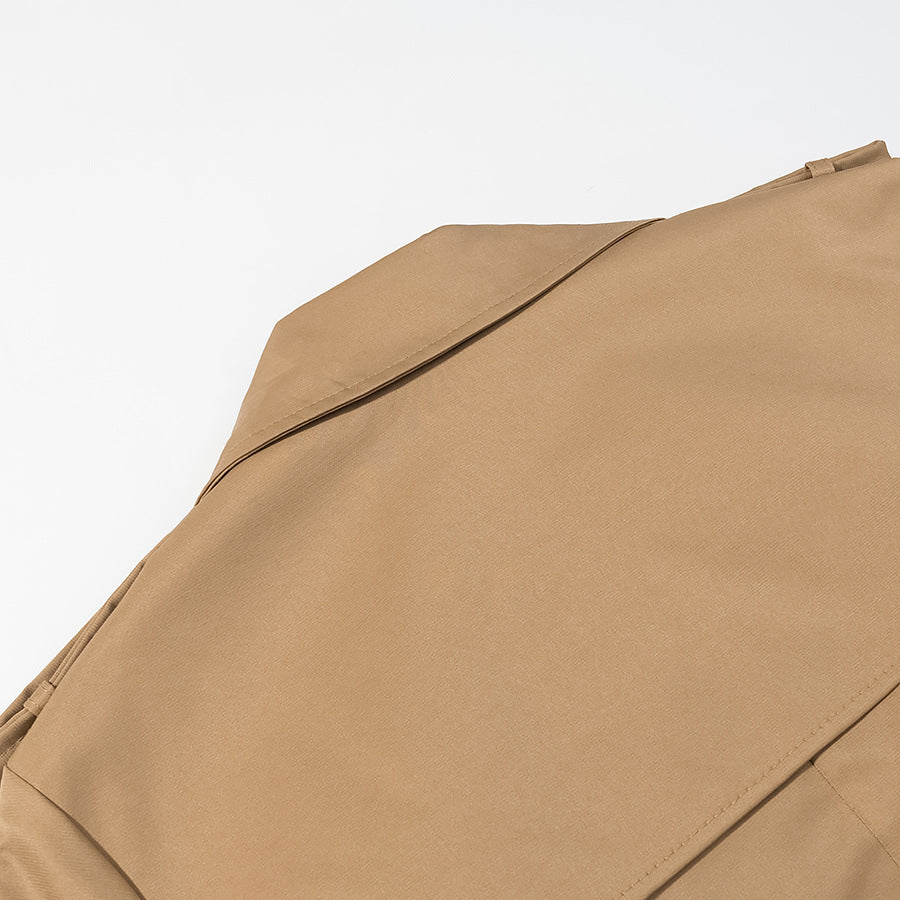 Long style double waistband windbreaker