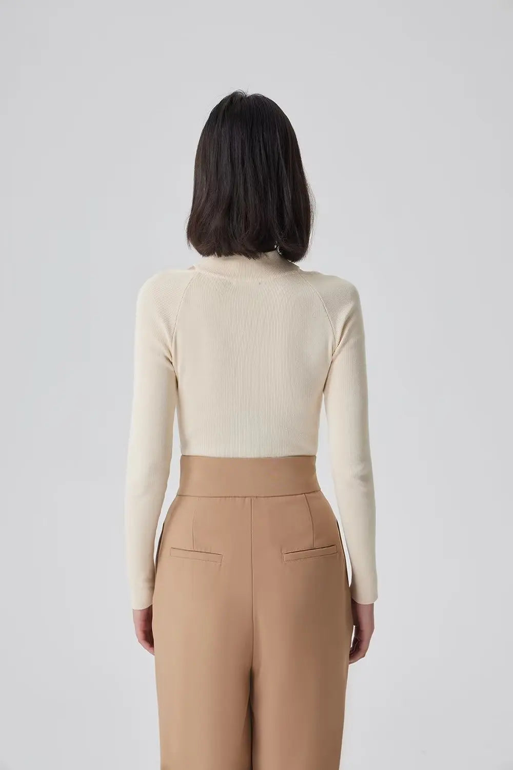 Women Hollow Out Square Collar Bodysuits Long Sleeve Stretchable Slim Jumpsuits