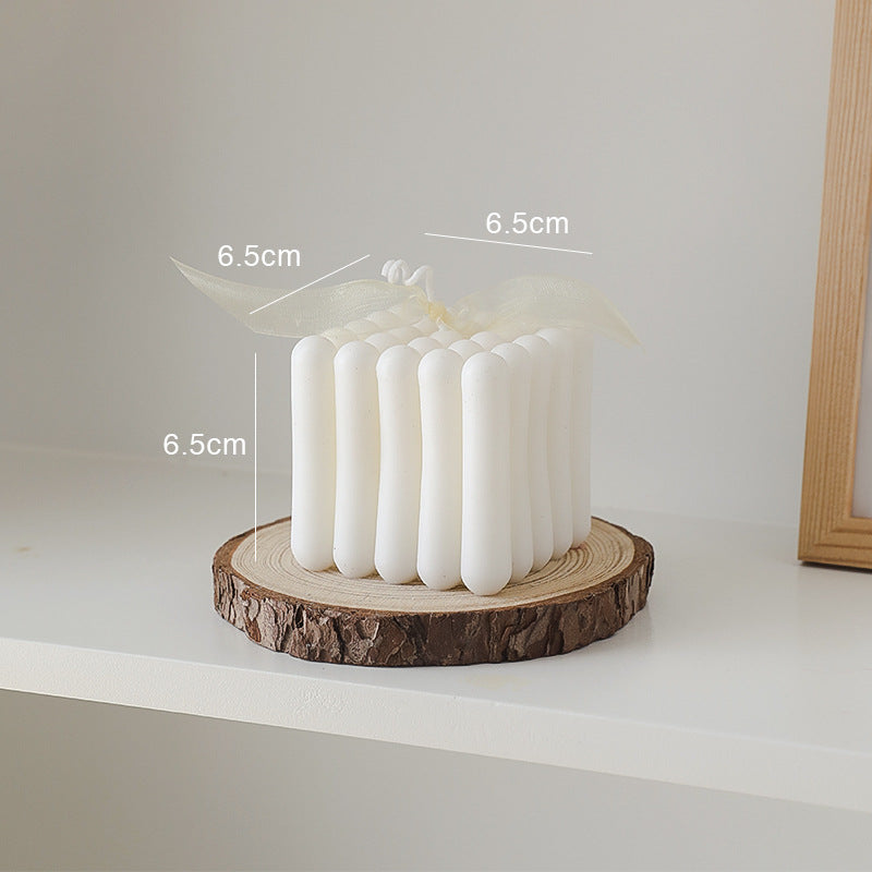 Geometric Soy Wax Candle White Cube Scented Candle