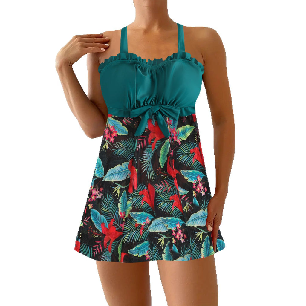 Separate-piece printed bikini swimsuit