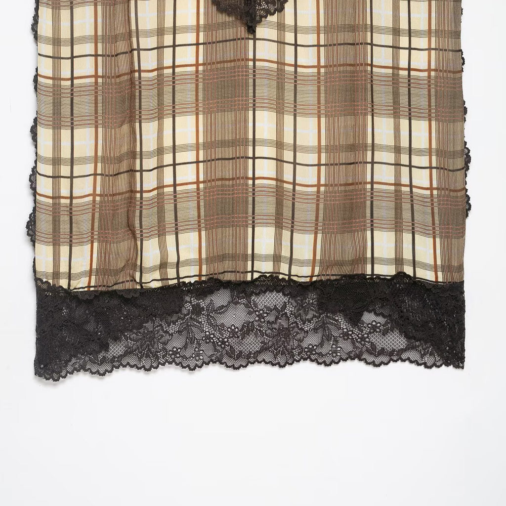 Casual plaid lingerie style top