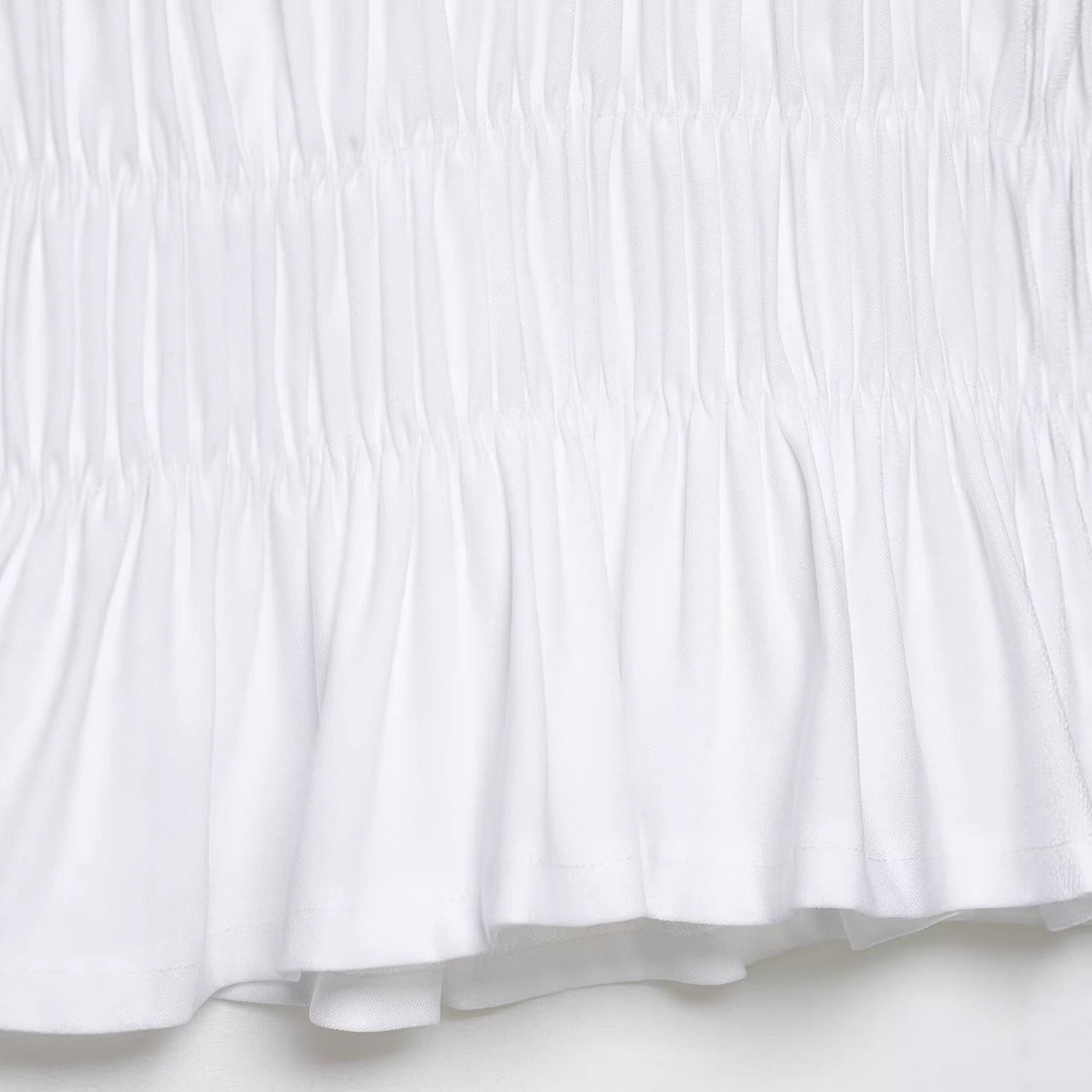 French style camisole pleated bubble sleeve top