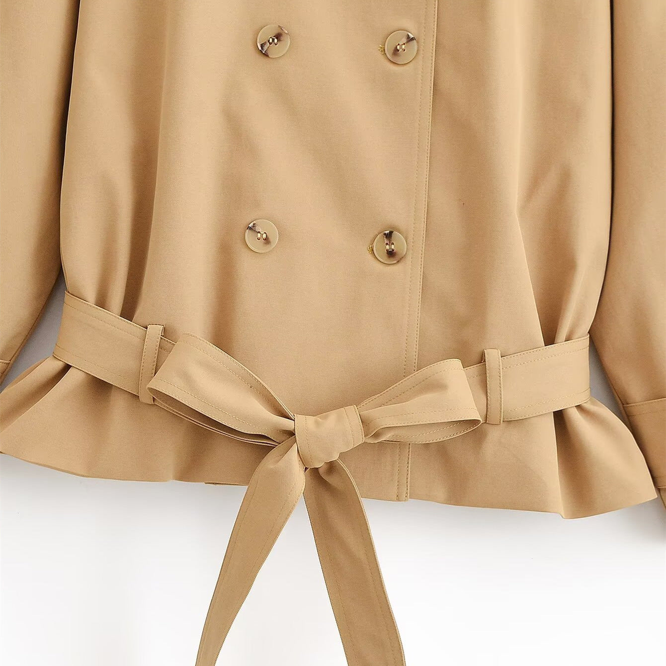 Commuting style short high neck windbreaker jacket