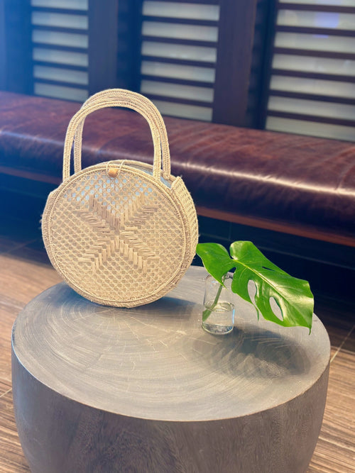 Artisan Straw X Rounded Clutch Bag-0