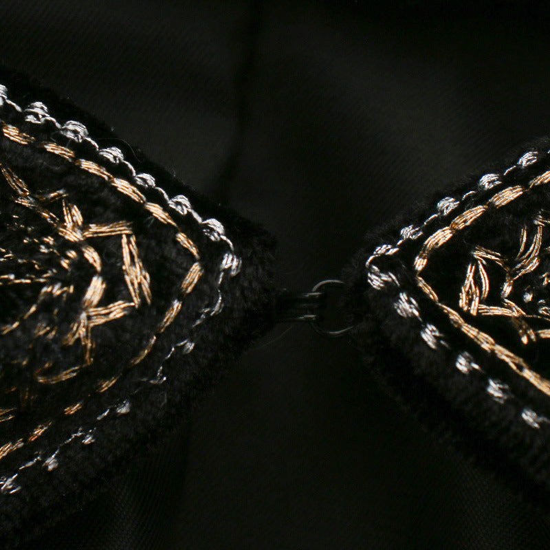Palace style embroidered velvet jacket