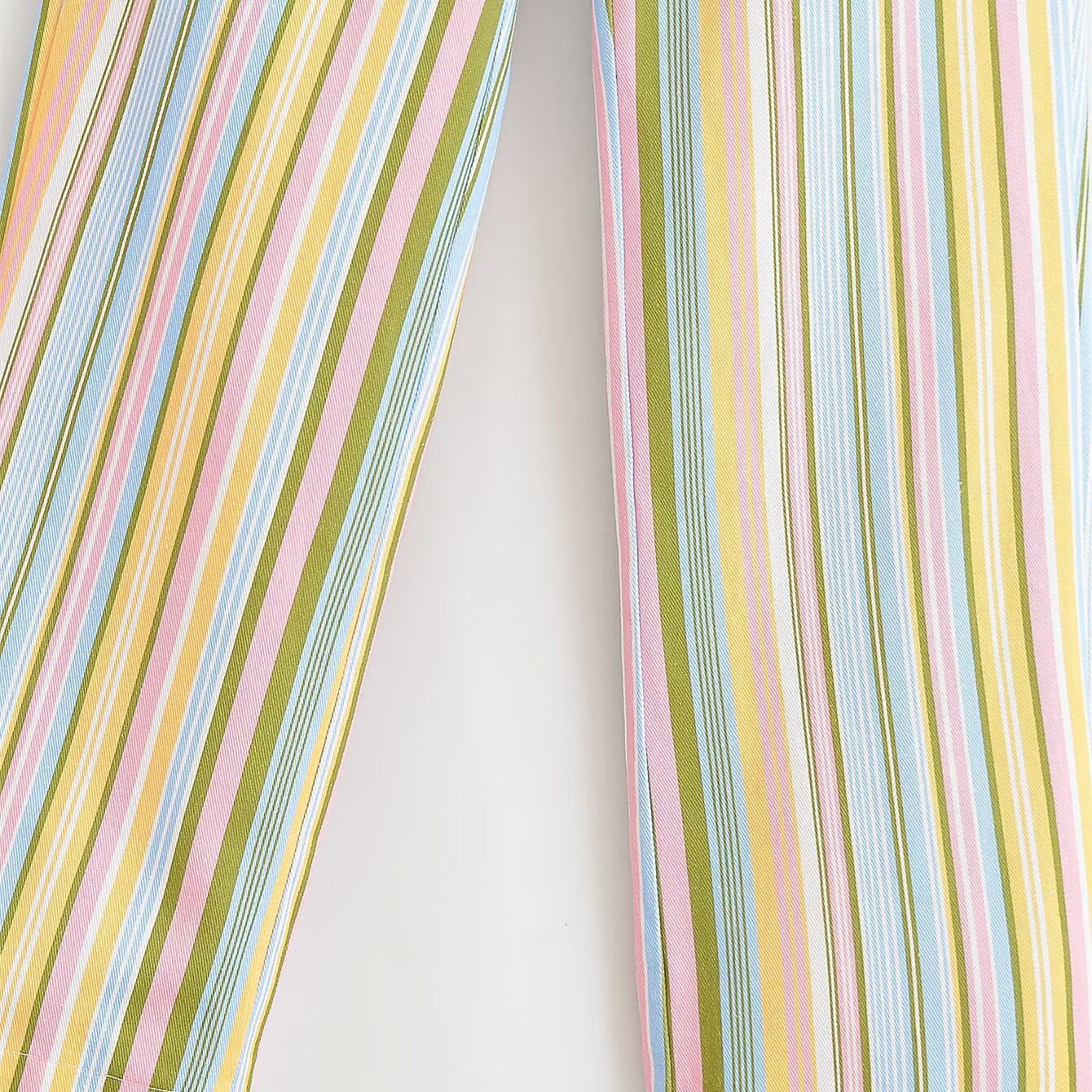 Vintage style colorful vertical striped wide leg pants