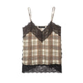 Casual plaid lingerie style top