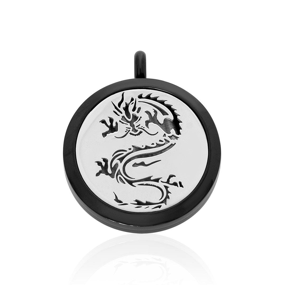 Dragon Essential Oil Diffuser Locket Pendant FEP023BL
