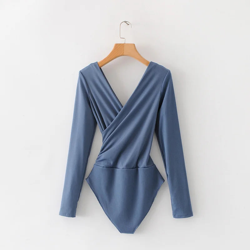 SheMujerSky Long Sleeve Bodysuit Women Backless Jumpsuits Black White Body femme monos cortos de mujer