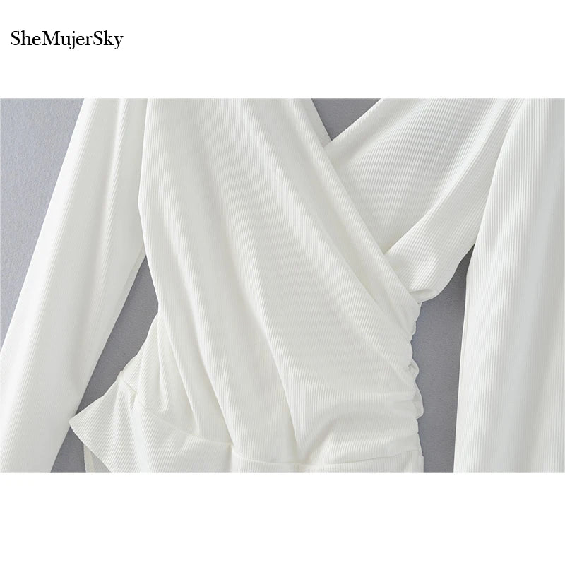 SheMujerSky Long Sleeve Bodysuit Women Backless Jumpsuits Black White Body femme monos cortos de mujer
