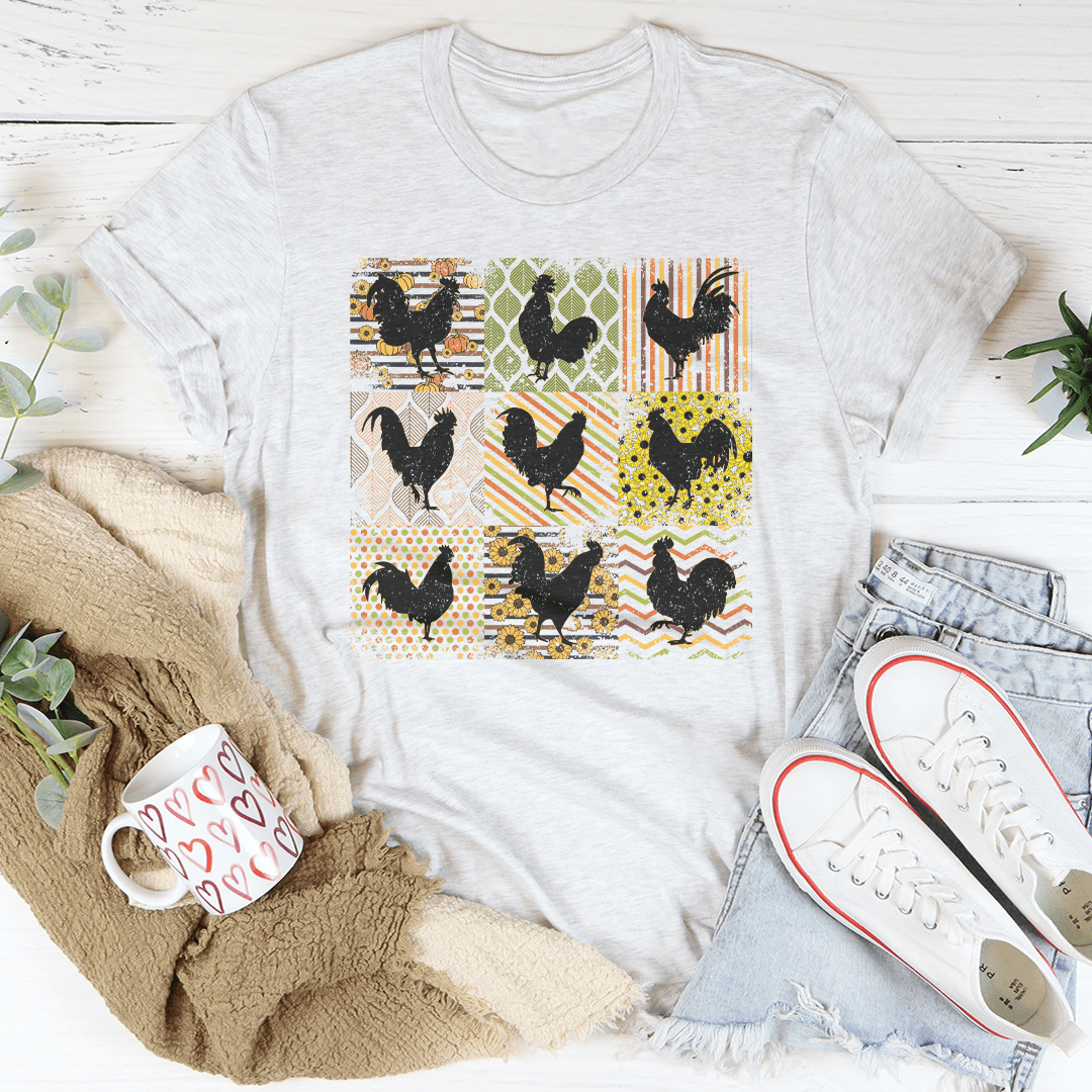 Boho Retro Chickens Tee-3