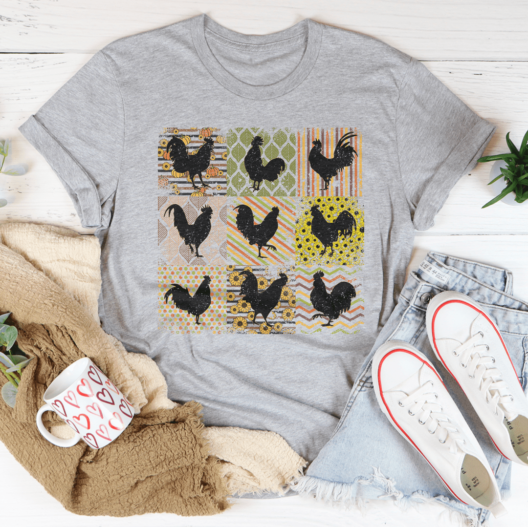 Boho Retro Chickens Tee-1