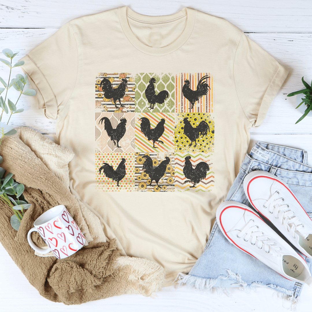 Boho Retro Chickens Tee-2